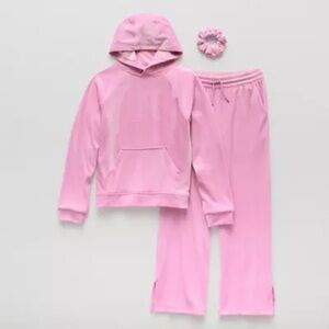 Xersion Light Pink Velour Hoodie and Pants Set